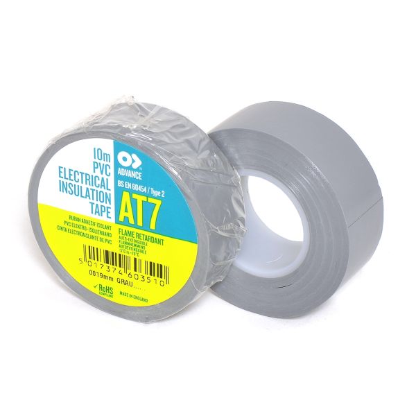 Advance AT-7 PVC tape 19mm x 10m grijs