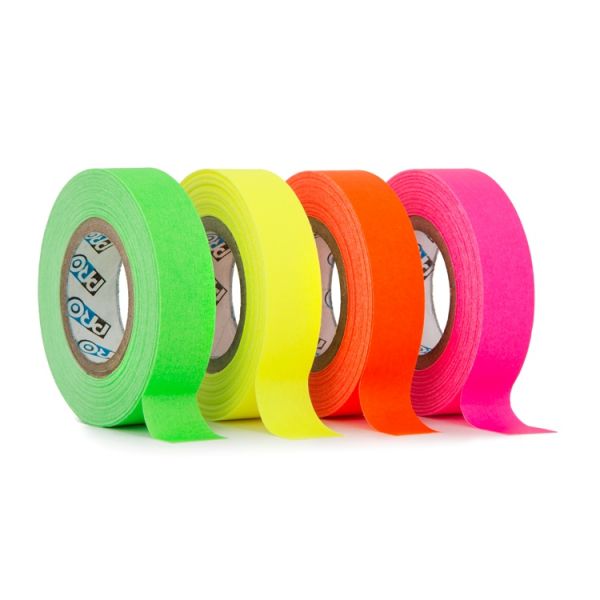 Pro paper tape mini rol 12mm x 9.2m mix groen - oranje - roze - geel