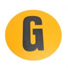 Magazijn vloersticker - Ø 19 cm - geel / zwart - Letter G