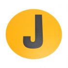 Magazijn vloersticker - Ø 19 cm - geel / zwart - Letter J