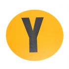 Magazijn vloersticker - Ø 19 cm - geel / zwart - Letter Y