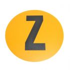 Magazijn vloersticker - Ø 19 cm - geel / zwart - Letter Z