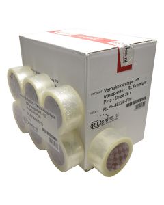 Verpakkingstape PP transparant - RL Premium Plus - Doos 36 rollen